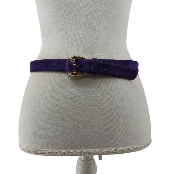 Milor Purple Suede Vintage 80s 90s Belt Genuine Leather M/L - Picture 1 of 14
